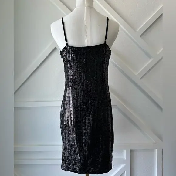 Vince Camuto Black Mini Sequin Cocktail Dress Size XS - Picture 4 of 9